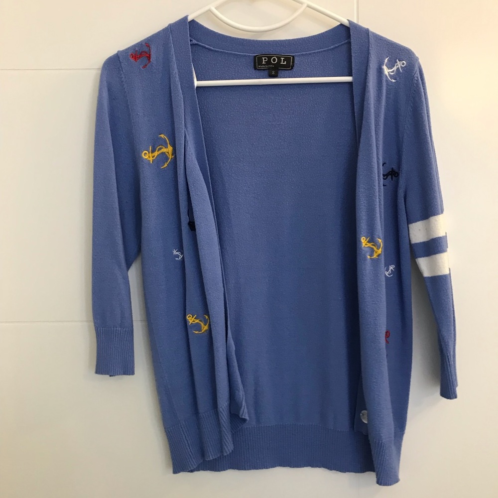 POL Cardigan with anchor embroidery details